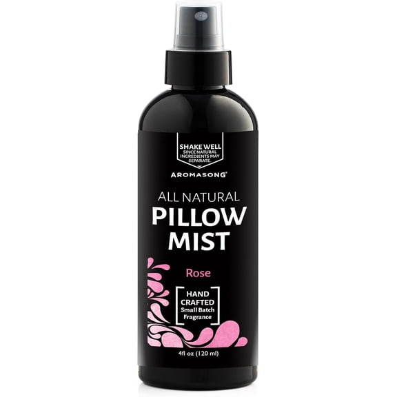 Aromasong Rose Pillow Spray - All Natural Calming Linen & Bedtime Mist for Sleep - Aromatherapy Botanical Essential Oils for Sleeping - Relaxing Fragrance Rose Scent 4 fl. Oz.