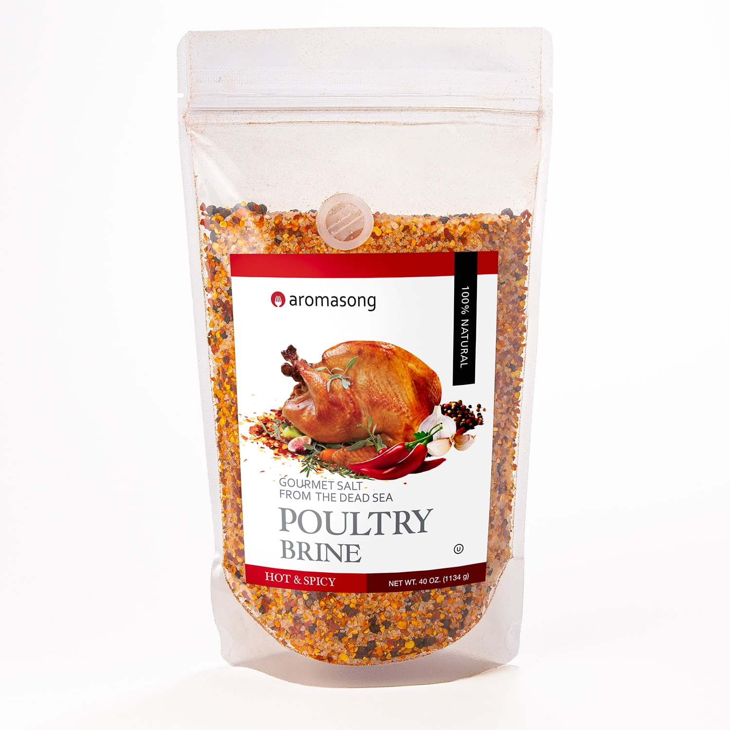 Aromasong Turkey Brine, Hot & Spicy, For Wet & Dry Brining, 2 Lb. 100 Natural, Gourmet Sea Salt