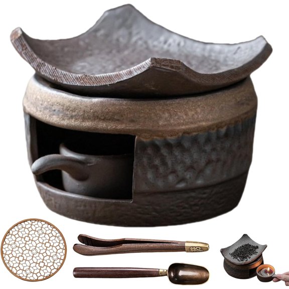 Aromatherapy Burner, Ceramic Aromatherapy Burners with Tealight Holder, Handmade Essential Oil Warmer for Home Fragrance, Meditation and Relaxation