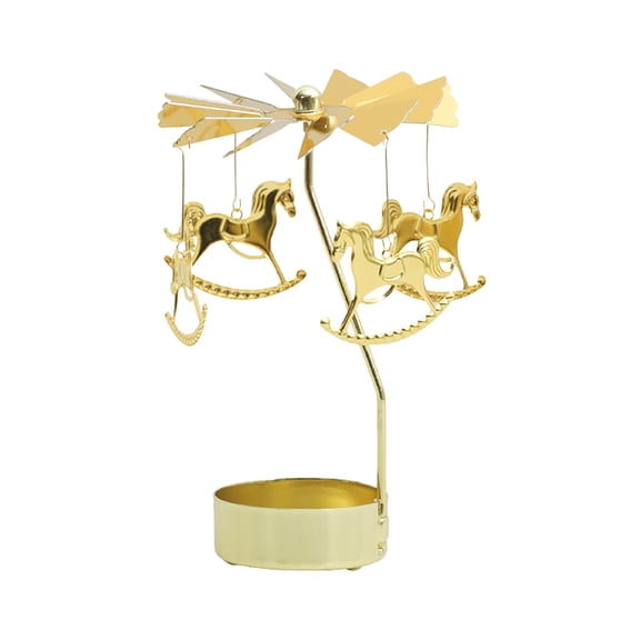 Aromatherapy Candle Holder Girl'S Heart Golden Revolving Lantern Revolving Dinner Atmosphere Arrangement