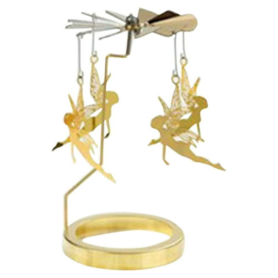 Aromatherapy Candle Rotating Candlestick Revolving Lantern Romantic Candlelight Metal Decorative Holder for Home Christmas Decor 6.5cm Diameter