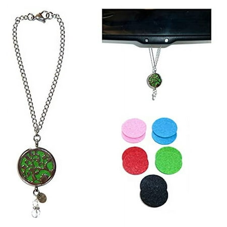 Aromatherapy Car Air Freshener Diffuser For Rear view Mirror, Use Essential Oils, Charm Ornament, Hanging Pendent 30mm Locket