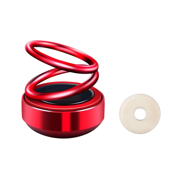 Aromatherapy Car Diffuser, Solar Energy Rotating Air Freshener,Double Ring Solar Energy Aromatherapy Diffuser for Car,Office, Bathrooms,Living Room with 1 Extract Air Fresh Perfume Flakes