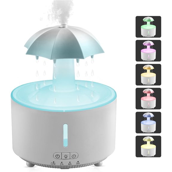 Aromatherapy Diffuser,Clouds and Cool Mist Humidifier,360 Rotatable,Super Quiet, Easy to Fill & Clean, Auto Shut-Off,300ml Humidifiers for Bedroom Home Office (White)
