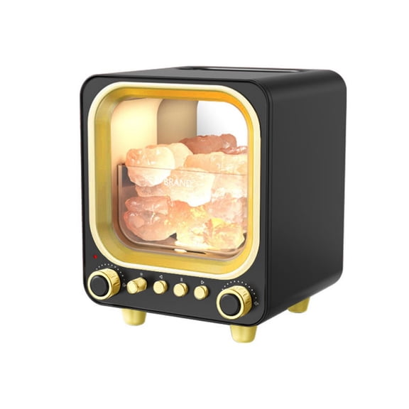 Aromatherapy Diffuser Humidifier with Bluetooth Speaker, Retro TV Style Essential Oil Diffuser with Ultrasonic Mist, Flame Effect Night Light, Quiet Desktop Diffuser for Bedroom, Office