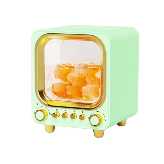 Aromatherapy Diffuser Humidifier with Bluetooth Speaker, Retro TV Style Essential Oil Diffuser with Ultrasonic Mist, Flame Effect Night Light, Quiet Desktop Diffuser for Bedroom, Office