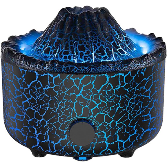 Aromatherapy Essential Oil Diffuser 560ml Ultrasonic Cool Mist Diffuser/Humidifier with Flame & Volcano 2 Mist Mode for Bedroom Office Home Auto Shut-Off Remote Control Gift (Blcak)