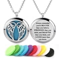 thumbnail image 1 of Aromatherapy Essential Oil Diffuser Necklace 316L Stainless Steel Locket Pendant with 24 Inch Chain (Angel Wings), 1 of 6