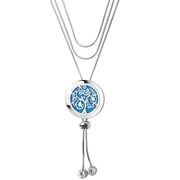 Aromatherapy Essential Oil Diffuser Necklace 316L Stainless Steel Sliding Clasp Ring Adjustable Aromatherapy Locket Pendant Diffusing Necklaces Gifts for Mother Daughter Girlfriend