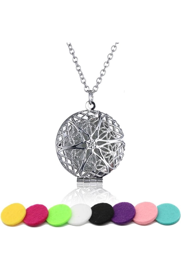 Aromatherapy Essential Oil Diffuser Necklace Perfume Locket Pendant for Women Diffuser Aromatherapy Necklace[i267]