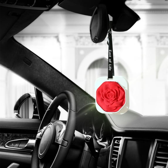 Aromatherapy Gypsum Pendant for Car and Home, Natural Wax Fragrant Stone with Essential Oils, Stress Relief and Air Purification Red