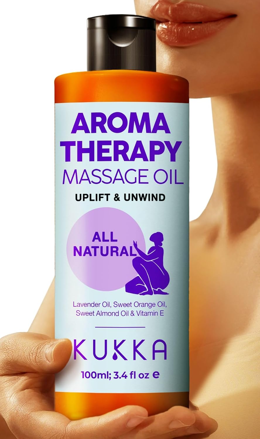 Aromatherapy Massage Oil 3.4 Oz Deeply Moisturizing & Relaxing for