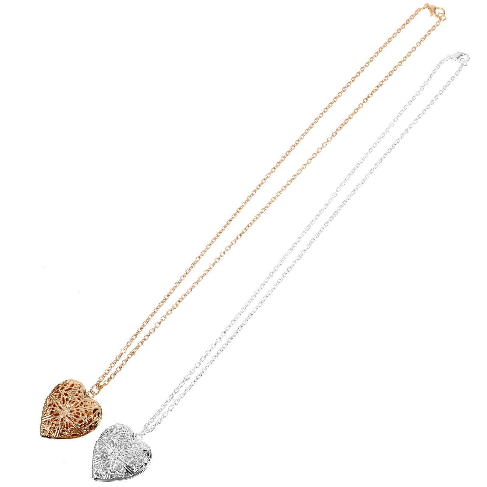 Aromatherapy Necklace Essential Oil Heart Chamber Pot Enamel 2 Sets