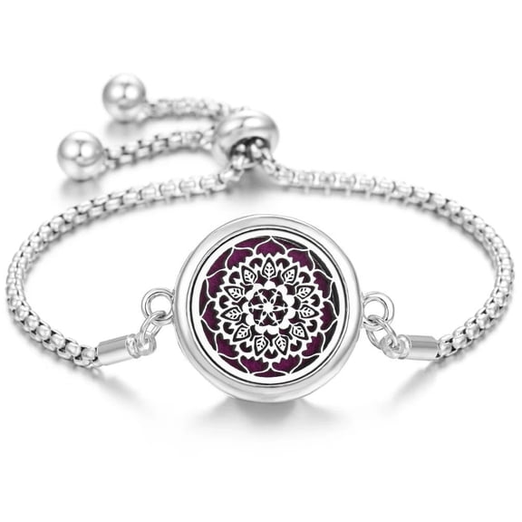 Unisex Aromatherapy Essential Oil Diffuser Bracelet Alloy Locket Bracelet Electroplated Finish Jewelry Gift for Her and