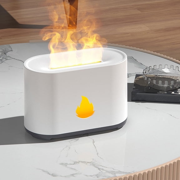Aromatherapy Oil Diffuser, Flame Light Humidifier, Quiet Aroma Diffuser with Auto Shut-Off, Ideal for Home, Office, Spa, Gym