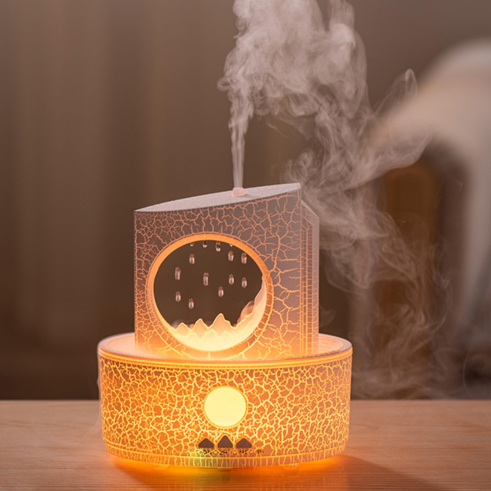 Aromatherapy Raindrop Diffuser & Humidifier, 3-in-1 Essential Oil Diffuser with 3 Color Changing Lights, 4 Timer Modes & Auto-Off, 300ml Quiet Ultrasonic Cool Mist Humidifier for Home, Office, Desk