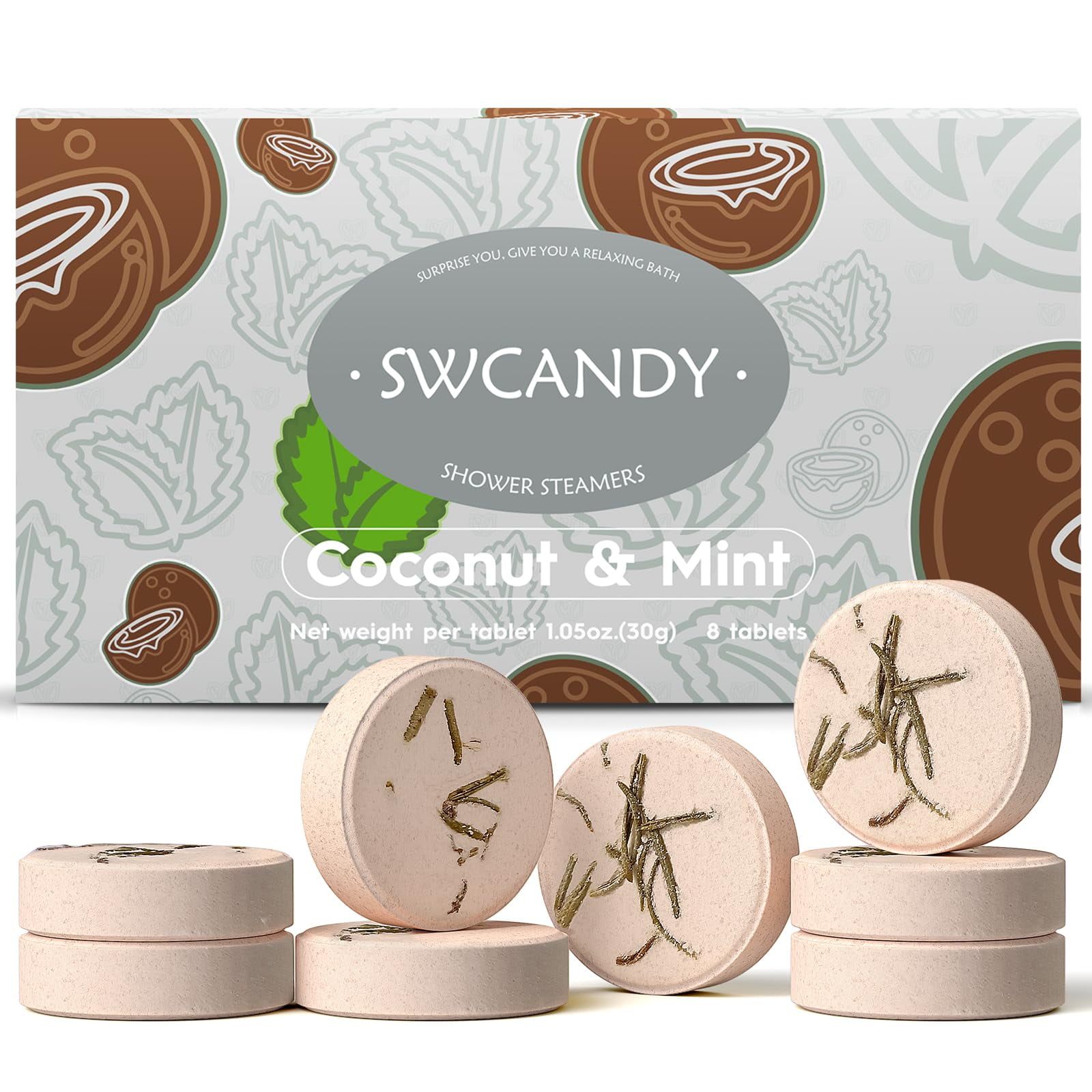 Aromatherapy Shower Steamers Birthday Day Gifts Coconut Mint Swcandy