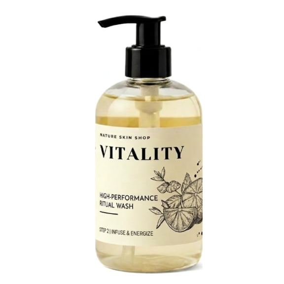 Nature Skin Shop Vitality High Performance Ritual Wash Energizing Citrus and Ginger Body Wash Sulfate Free 16 oz