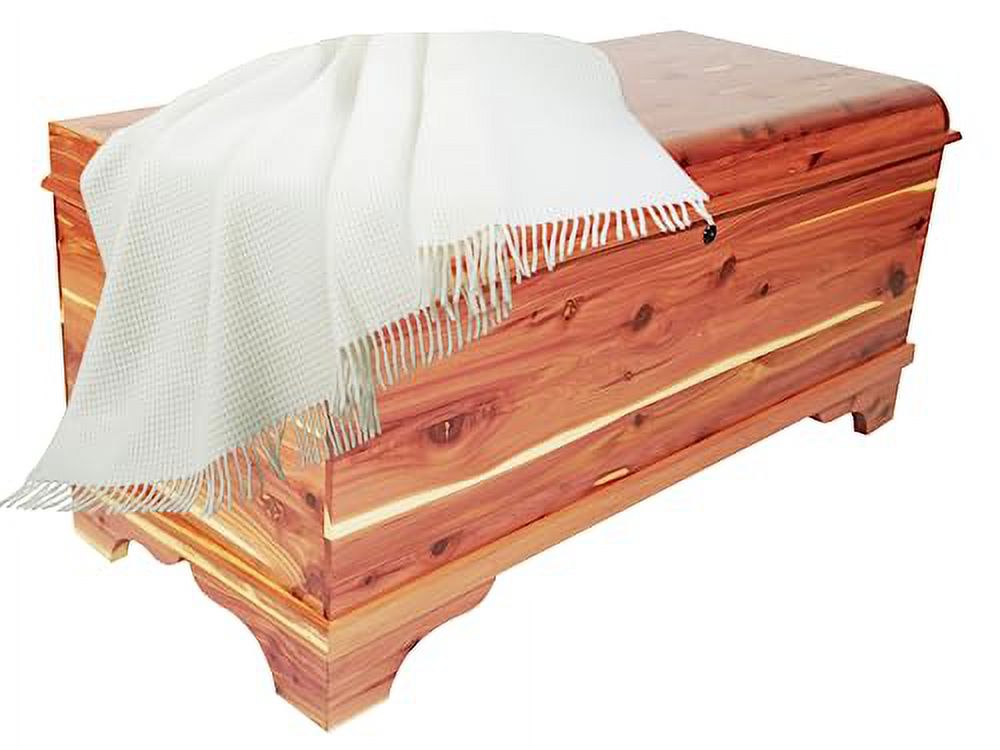 Aromatic Red Cedar Hope Chest With Waterfall Edge, Storage Trunk With