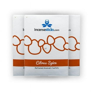 Aromatic Sachets - Citrus Spice Scent - 3 Packs - 12.5g - Zesty and Warm Aroma