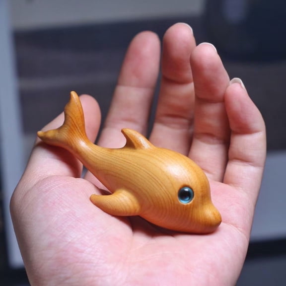 Aromatic Wood Animal Figurine Hand Carved Sculpture Vintage Style Desk Ornament Couple Gift Home Room Decor