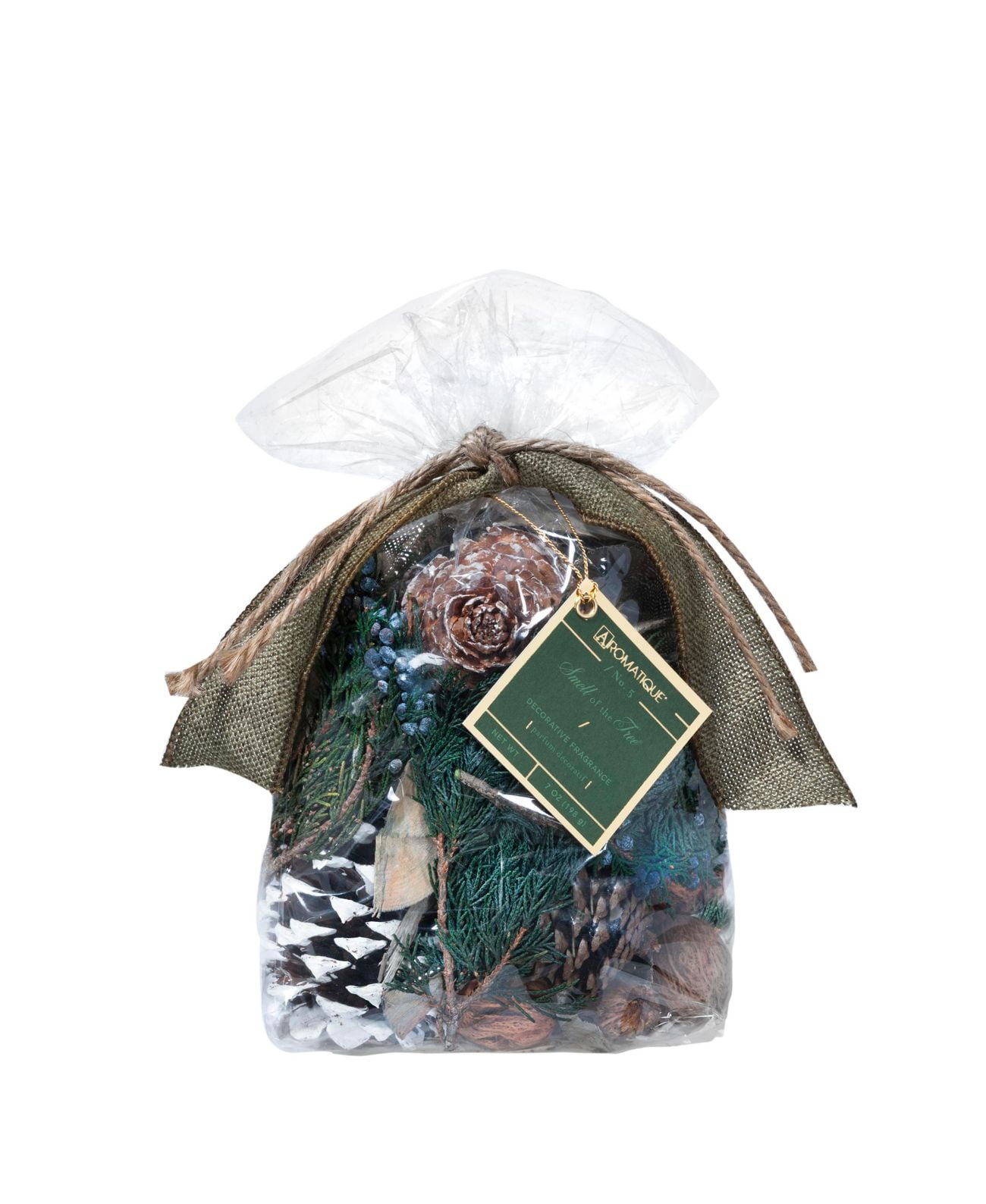 Aromatique Potpourri Fragrance Bag with Ribbon, Green, 4" x 7