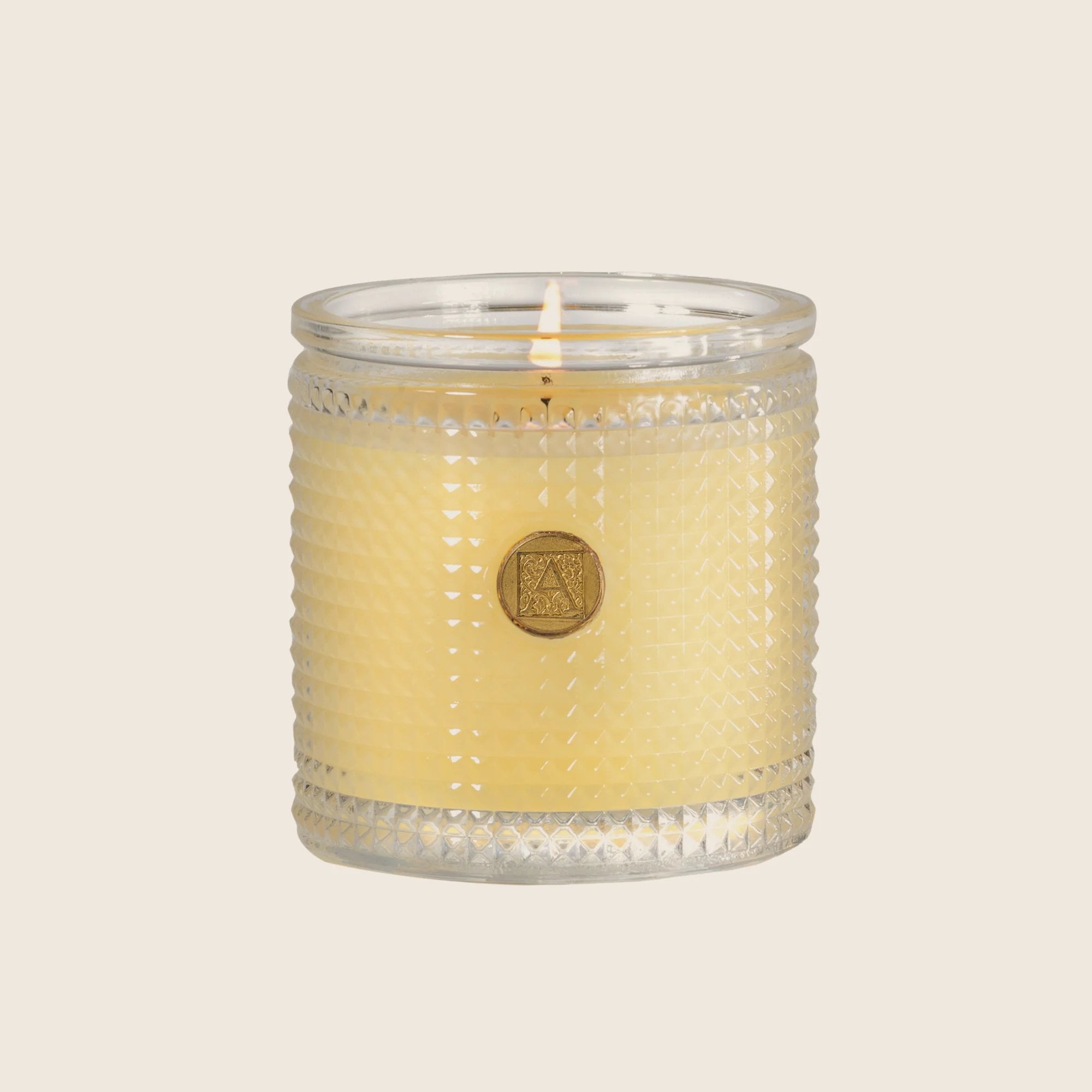 Aromatique Sorbet Textured Glass 6 oz Scented Jar Candle with Medal Medallion for Home Dcor and Gift