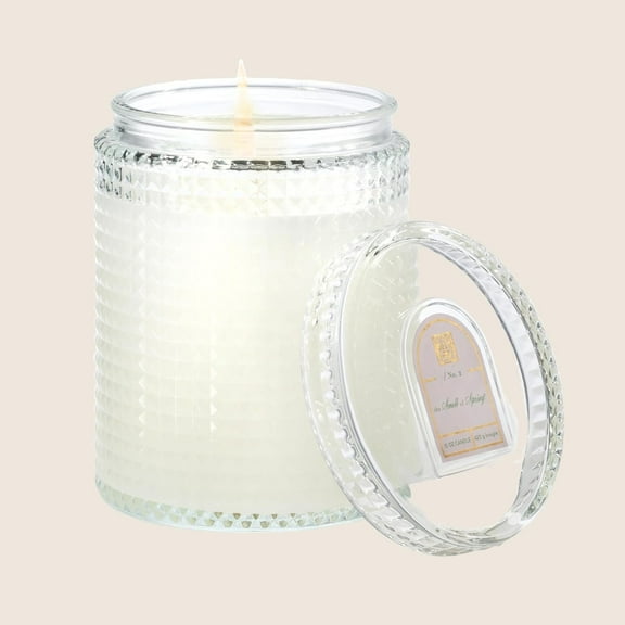 Aromatique The Smell of Spring Textured Glass Candle with Lid 15oz