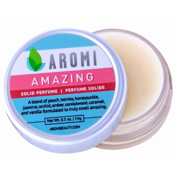 Aromi Amazing Solid Perfume | Fruity, Floral Fragrance for Women, Wax-Based Scent, Stocking Stuffer (Amazing)