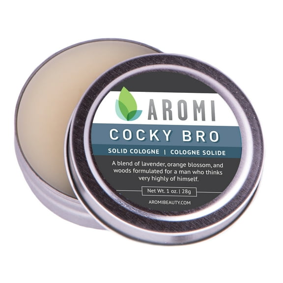 Aromi Cocky Bro Solid Cologne | Sandalwood, Mint, Lavender, and Woods Fragrance, Wax-Based Scent, Alcohol-free, Travel, Gift (Cocky Bro)