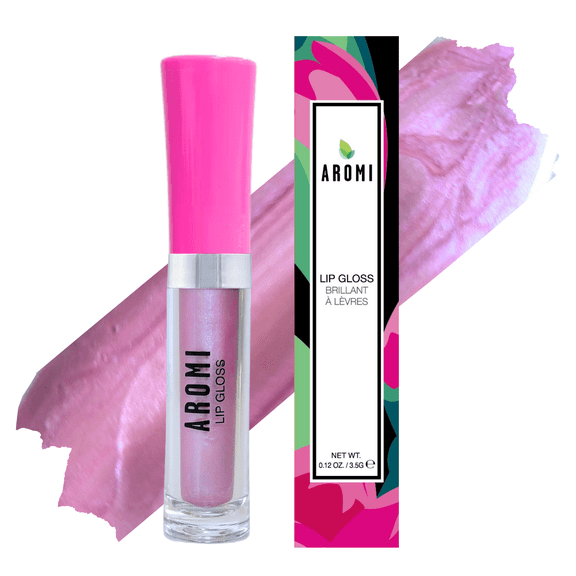 Aromi Frosty Pink Lip Gloss | Light Baby Pink Lip Color for Women, Glossy, Metallic Finish, Shine (Snobby Pink)