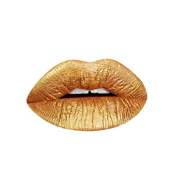 Aromi Gold Bronze Metallic Liquid Lipstick | Long-lasting Lip Color, Shimmery Finish (Gold Digger)