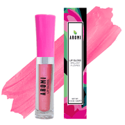 Aromi Light Pink Lip Gloss | Baby Pink with Warm Undertones, Moisturizing, Plumping Vegan, Gluten Free Piggie Pink