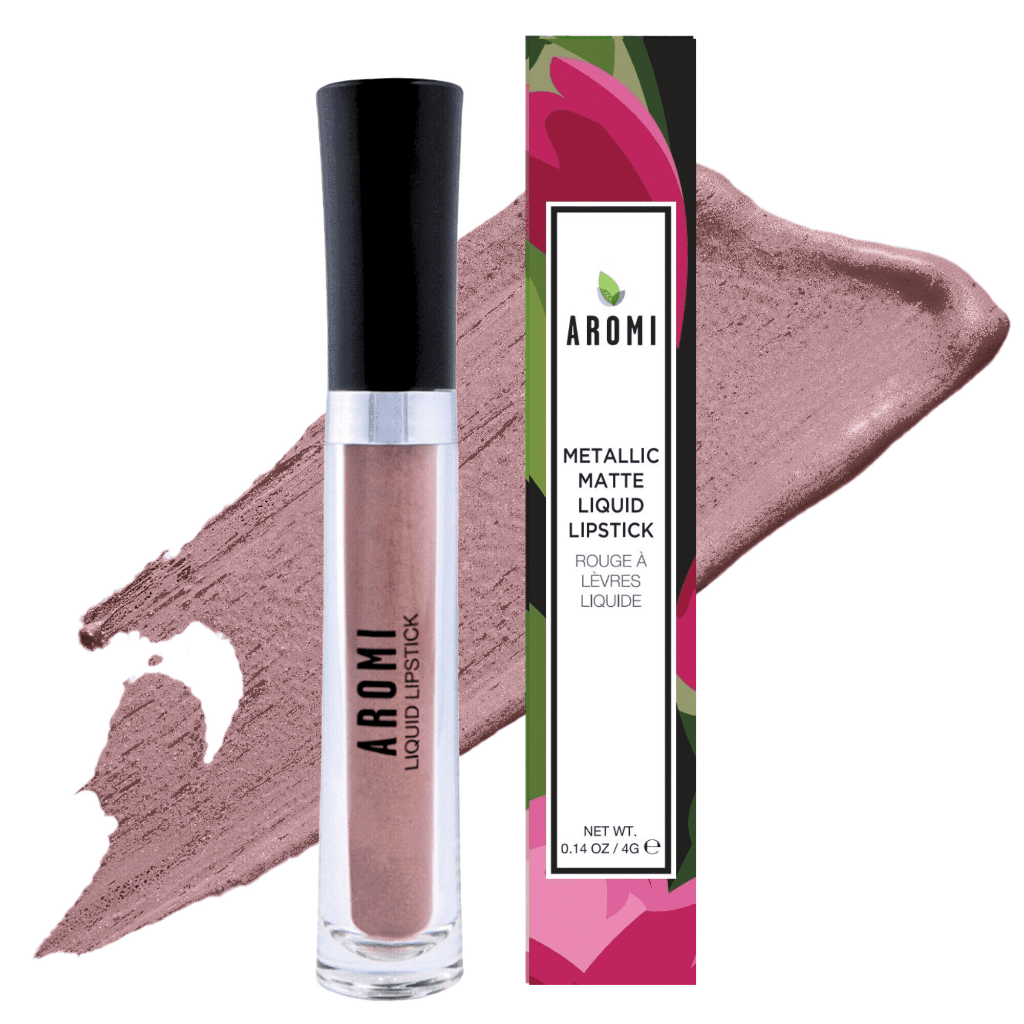 Aromi Metallic Liquid Lipstick | Light Brown, Nude Lip Color for Women,  Long-lasting, Shimmery Finish (Brown Sugar)