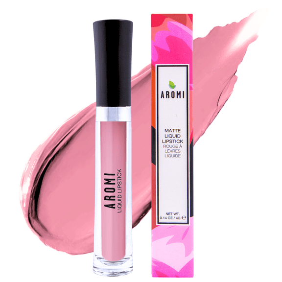 Aromi Toasted Almond Matte Liquid Lipstick, Long-lasting, Pink Berry Nude Lip Color for Women