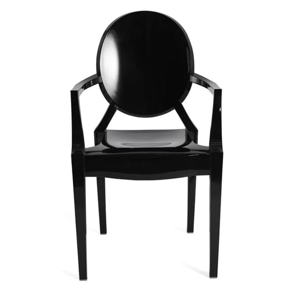 Aron Living 18.5" Durable Seat Plastic Armchair in Black