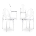 thumbnail image 1 of Aron Living 18.5" Mid-Century Plastic Crystal Dining Chairs in Clear (Set of 4), 1 of 7