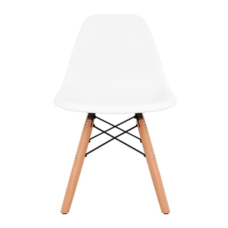 Aron Living 21.75" Plastic and Wood Kids Playroom Chair in White