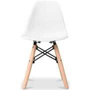 Aron Living 21.75" Plastic and Wood Kids Playroom Chair in White