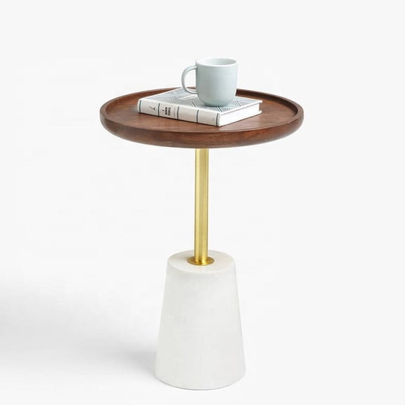 Aron Living Amo Walnut Wood Top Side Table