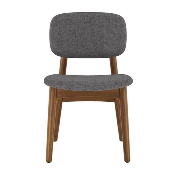 Aron Living Cooper Dining Chair in Walnut Stain in Gray (Set of 2)