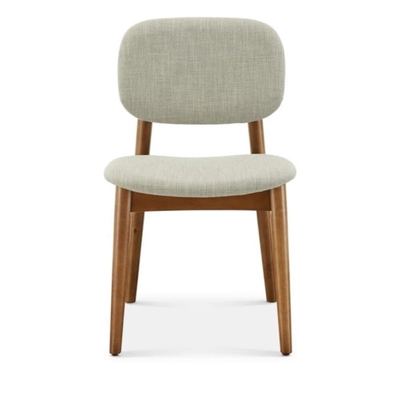 Aron Living Cooper Dining Chair in Walnut Stain in Ivory (Set of 4)