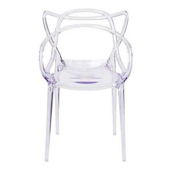 Aron Living Monte 18" Mid-Century Plastic Dining Chair in Clear