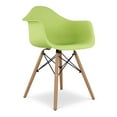 thumbnail image 1 of Aron Living Pyramid 17.5" Plastic and Beech Wood Armchair in Green, 1 of 4