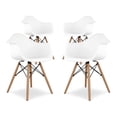 thumbnail image 1 of Aron Living Pyramid 17.5" Plastic and Beech Wood Armchairs in White (Set of 4), 1 of 6