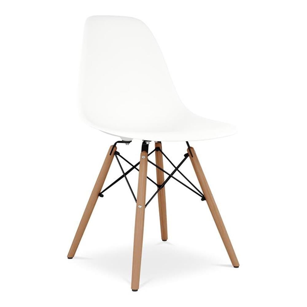 Elysian White Metal Indoor Side Chair with Solid Back