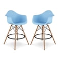 thumbnail image 1 of Aron Living Pyramid 28" Plastic Counter Stools with Arms in Blue (Set of 2), 1 of 6
