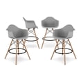 thumbnail image 1 of Aron Living Pyramid 28" Plastic Counter Stools with Arms in Gray (Set of 4), 1 of 6