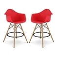 thumbnail image 1 of Aron Living Pyramid 28" Plastic Counter Stools with Arms in Red (Set of 2), 1 of 6