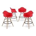 thumbnail image 1 of Aron Living Pyramid 28" Plastic Counter Stools with Arms in Red (Set of 4), 1 of 6